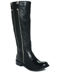 Zipper detail makes the Andi boots by Tahari a sensational stand out. Pull on these leather beauties and watch your look transform. Zipper detail makes the Andi boots by Tahari a sensational stand out. Pull on these leather beauties and watch your look transform.