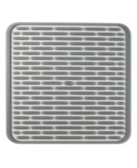 Keep the drip-drip of drying dishes off of your countertop. This large drying mat -- made of food-safe silicone that can be rolled up for easy storage -- has a unique rib design that helps dry items faster by maximizing drainage and aeration. A nonslip surface protects delicate items like stemware. Limited lifetime warranty. Keep the drip-drip of drying dishes off of your countertop. This large drying mat -- made of food-safe silicone that can be rolled up for easy storage -- has a unique rib design that helps dry items faster by maximizing drainage and aeration. A nonslip surface protects delicate items like stemware. Limited lifetime warranty.