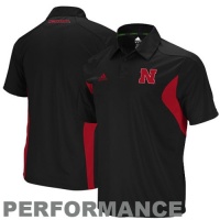 Nebraska Cornhuskers NCAA Adizero Mens Sideline Short Sleeve Polo Shirt, Black Nebraska Cornhuskers NCAA Adizero Mens Sideline Short Sleeve Polo Shirt, Black