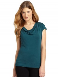 THE LOOKDraped necklineCap sleevesTHE FITAbout 23 from shoulder to hemTHE MATERIALViscose/spandexCARE & ORIGINDry cleanImportedModel shown is 5'10 (177cm) wearing US size Small.This item was originally available for purchase at Saks Fifth Avenue OFF 5TH stores. THE LOOKDraped necklineCap sleevesTHE FITAbout 23 from shoulder to hemTHE MATERIALViscose/spandexCARE & ORIGINDry cleanImportedModel shown is 5'10 (177cm) wearing US size Small.This item was originally available for purchase at Saks Fifth Avenue OFF 5TH stores.