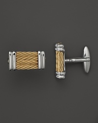 Charriol's classic nautical cable cufflinks lend timeless polish. Charriol's classic nautical cable cufflinks lend timeless polish.