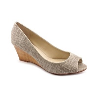 Adrienne Vittadini Mallory-1 Peep Toe Wedges Heels Shoes Gray Womens Adrienne Vittadini Mallory-1 Peep Toe Wedges Heels Shoes Gray Womens