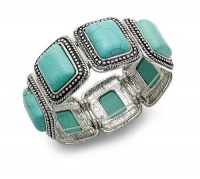 Macy's Ali Khan Bracelet, Silver-Tone Turquoise Link Stretch Bracelet Macy's Ali Khan Bracelet, Silver-Tone Turquoise Link Stretch Bracelet