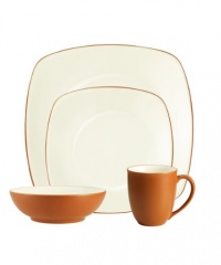 Noritake Colorwave Terra Cotta 4-Piece Place Setting, Square Shape Noritake Colorwave Terra Cotta 4-Piece Place Setting, Square Shape