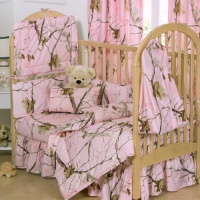 Realltree AP Pink Crib Bedskirt Realltree AP Pink Crib Bedskirt