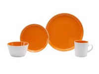 Oneida Color Burst Chili Mango 16-Piece Dinnerware Set, Service for 4 Oneida Color Burst Chili Mango 16-Piece Dinnerware Set, Service for 4
