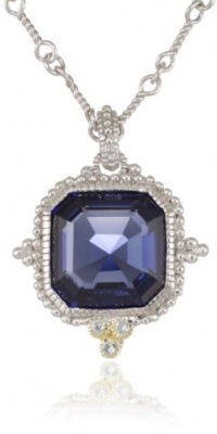 Judith Ripka Estate Estate Ascher Cut Stone Blue Sapphire Pendant Necklace Judith Ripka Estate Estate Ascher Cut Stone Blue Sapphire Pendant Necklace