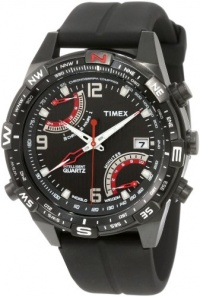 Timex Men's T49865 Intelligent Quartz Fly Back Chrono Compass Black Silicone Strap Watch Timex Men's T49865 Intelligent Quartz Fly Back Chrono Compass Black Silicone Strap Watch