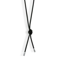Bling Jewelry 925 Sterling Silver Fits Pandora Black Leather Lariat Necklace Bling Jewelry 925 Sterling Silver Fits Pandora Black Leather Lariat Necklace
