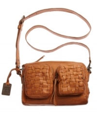 This vintage-inspired design from Frye features an ultra soft leather and gorgeous woven detailing. Exterior pockets and a chic crossbody strap add stylish functionality to this must-have design. This vintage-inspired design from Frye features an ultra soft leather and gorgeous woven detailing. Exterior pockets and a chic crossbody strap add stylish functionality to this must-have design.