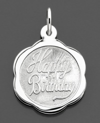 Make it a birthday to remember with this beautiful charm crafted in sterling silver. By Rembrandt Charms. Approximate drop: 1 inch. Make it a birthday to remember with this beautiful charm crafted in sterling silver. By Rembrandt Charms. Approximate drop: 1 inch.