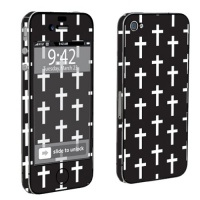 Apple iPhone 4 or 4s Full Body Vinyl Decal Sticker Skin Black Cross By Skinguardz Apple iPhone 4 or 4s Full Body Vinyl Decal Sticker Skin Black Cross By Skinguardz