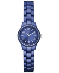 A lively pop of cool blues make this aluminum watch from GUESS the perfect finishing touch for Friday night ensembles. A lively pop of cool blues make this aluminum watch from GUESS the perfect finishing touch for Friday night ensembles.