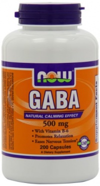 NOW Foods Gaba 500mg with B-6, 200 Capsules