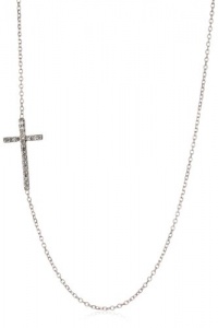 KC Designs Faithfully Yours 14k White Gold and Diamond Side Cross Pendant Necklace, 18 KC Designs Faithfully Yours 14k White Gold and Diamond Side Cross Pendant Necklace, 18