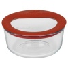 Pyrex No Leak Glass Storage Container with Lid, 2-Cup, Round