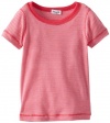 Splendid Littles Baby-boys  Always Mini Stripe Crew Tee, Flamingo, 18-24 Months