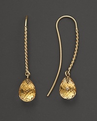 Faceted citrine briolettes add rich sparkle to 14K yellow gold. Faceted citrine briolettes add rich sparkle to 14K yellow gold.