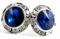 12MM 'Montana' Denim Navy Blue Swarovski Crystal Elements Round Rondelle Stud Earrings, Hypoallergenic Posts 12MM 'Montana' Denim Navy Blue Swarovski Crystal Elements Round Rondelle Stud Earrings, Hypoallergenic Posts