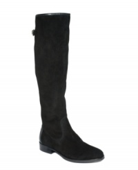 Suede and leather look so great together. Ivanka Trump's Larissa tall riding boots feature buckled detail around the top of the shaft and a zipper closure. Suede and leather look so great together. Ivanka Trump's Larissa tall riding boots feature buckled detail around the top of the shaft and a zipper closure.