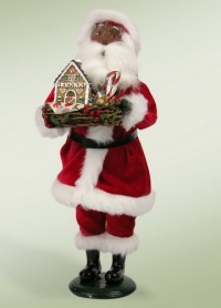 African American Santa with Train Figurine African American Santa with Train Figurine