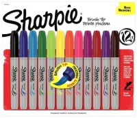 Sharpie Brush Tip Permanent Markers, 12 Colored Markers (1810704) Sharpie Brush Tip Permanent Markers, 12 Colored Markers (1810704)