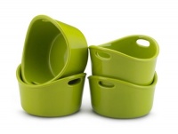 Rachael Ray Stoneware 10-Oz. Ramekins Round Bubble and Brown Singles, Set of 4, Green Rachael Ray Stoneware 10-Oz. Ramekins Round Bubble and Brown Singles, Set of 4, Green