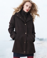 You'll notice the streamlined style of Nautica's wool-blend coat, but there's so much more than meets the eye. The knit collar and layered inset vest give you another layer of protection from the elements. You'll notice the streamlined style of Nautica's wool-blend coat, but there's so much more than meets the eye. The knit collar and layered inset vest give you another layer of protection from the elements.