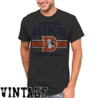 NFL Denver Broncos Vintage Team Arch T-Shirt - Charcoal