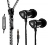 Zipbuds JUICED In-Ear Earbuds with Microphone and Tangle Free Zipper Cabling (Black)