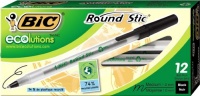 BIC ECOlutions Round Stic Ball Pen, Medium Point , 1.0 mm, Black, 12 Pens BIC ECOlutions Round Stic Ball Pen, Medium Point , 1.0 mm, Black, 12 Pens