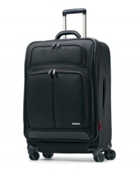 A distinguished bag that knows (and conquers) business matters. Clean, modern lines mix with traditional styling to bring a lasting rugged durability to each and every trip. Smooth-rolling spinner wheels keep up even around the trickiest travel obstacles, while an expanding main compartment offers incredible flexibility to packing. 10-year warranty. A distinguished bag that knows (and conquers) business matters. Clean, modern lines mix with traditional styling to bring a lasting rugged durability to each and every trip. Smooth-rolling spinner wheels keep up even around the trickiest travel obstacles, while an expanding main compartment offers incredible flexibility to packing. 10-year warranty.