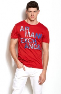 Armani Exchange Mens Splatter Logo Tee Armani Exchange Mens Splatter Logo Tee
