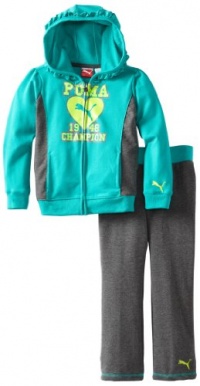 Puma - Kids Girls 2-6X Little Champion Hoodie Set, Spectra Green, 5 Puma - Kids Girls 2-6X Little Champion Hoodie Set, Spectra Green, 5