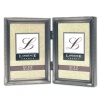 Lawrence Frames Antique  Pewter Hinged Double 3.5x5 Picture Frame - Beaded Edge Design