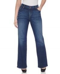 A contoured waistband lends a defined fit to Levi's bootcut plus size jeans-- pair them with the season's latest tops! A contoured waistband lends a defined fit to Levi's bootcut plus size jeans-- pair them with the season's latest tops!