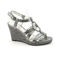 Alfani Selma Open Toe Wedge Sandals Shoes Silver Womens Alfani Selma Open Toe Wedge Sandals Shoes Silver Womens