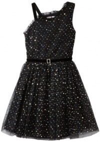 Bloome Girls 7-16 Faux One Shoulder Sparkle Dress, Black, 7 Bloome Girls 7-16 Faux One Shoulder Sparkle Dress, Black, 7