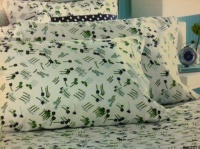 Roxy KENDRA 4 Piece FULL Sheet Set ~ WHITE-GREEN-TEAL-NAVY-BLUE Roxy KENDRA 4 Piece FULL Sheet Set ~ WHITE-GREEN-TEAL-NAVY-BLUE