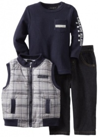 Calvin Klein Boys 2-7 Printed Puffy Vest Set, Assorted, 4T Calvin Klein Boys 2-7 Printed Puffy Vest Set, Assorted, 4T