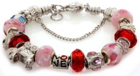 Royal Diamond Love, Baby Red Murano Beads Designer Fashion Bracelet with Crystals Royal Diamond Love, Baby Red Murano Beads Designer Fashion Bracelet with Crystals