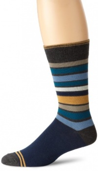 Pact Men's San Francisco Blue Stripe Crew Sock Pact Men's San Francisco Blue Stripe Crew Sock