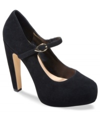 Pretty Mary Janes always make your day brighter. DV by Dolce Vita's Demi platform pumps feature an on-trend almond toe and a fabulous little Mary Jane strap across the vamp. Pretty Mary Janes always make your day brighter. DV by Dolce Vita's Demi platform pumps feature an on-trend almond toe and a fabulous little Mary Jane strap across the vamp.