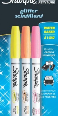 Sanford Sharpie Extra-Fine Glitter Paint Pen, Light Pink/Orange/Yellow