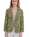 Diane von Furstenberg Women's Victor Print Lily Jacket Tweed Yellow 10