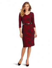 Jones New York Women's Printed Matte 3/4 Sleeve Cowl Neck Raglan Dress, Multi, 12 Jones New York Women's Printed Matte 3/4 Sleeve Cowl Neck Raglan Dress, Multi, 12