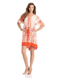 Gypsy 05 Women's Calvi Mixed Silk Mini Dress, Coral, Large Gypsy 05 Women's Calvi Mixed Silk Mini Dress, Coral, Large