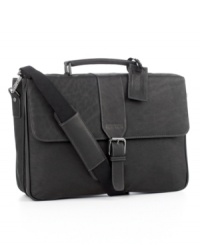 Let your tech stuff travel in the lap of luxury, surrounded by rich, full-grain cowhide leather. Kenneth Cole's computer case features a double compartment design with a business organizer and a padded computer pocket to protect your laptop. Limited lifetime warranty. Let your tech stuff travel in the lap of luxury, surrounded by rich, full-grain cowhide leather. Kenneth Cole's computer case features a double compartment design with a business organizer and a padded computer pocket to protect your laptop. Limited lifetime warranty.