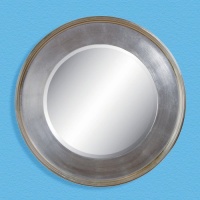 Leaf Finish Round Mirror - 36 diam. in. Leaf Finish Round Mirror - 36 diam. in.