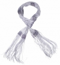 Morning Glory Wispy Scarf with Long Fringe Scarf Colors: Black/White